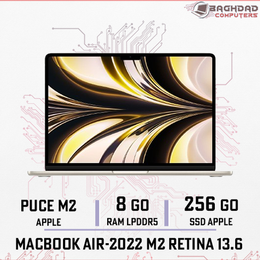 MacBook Air 13.6 M2-2022 8Go 256Go Starlight