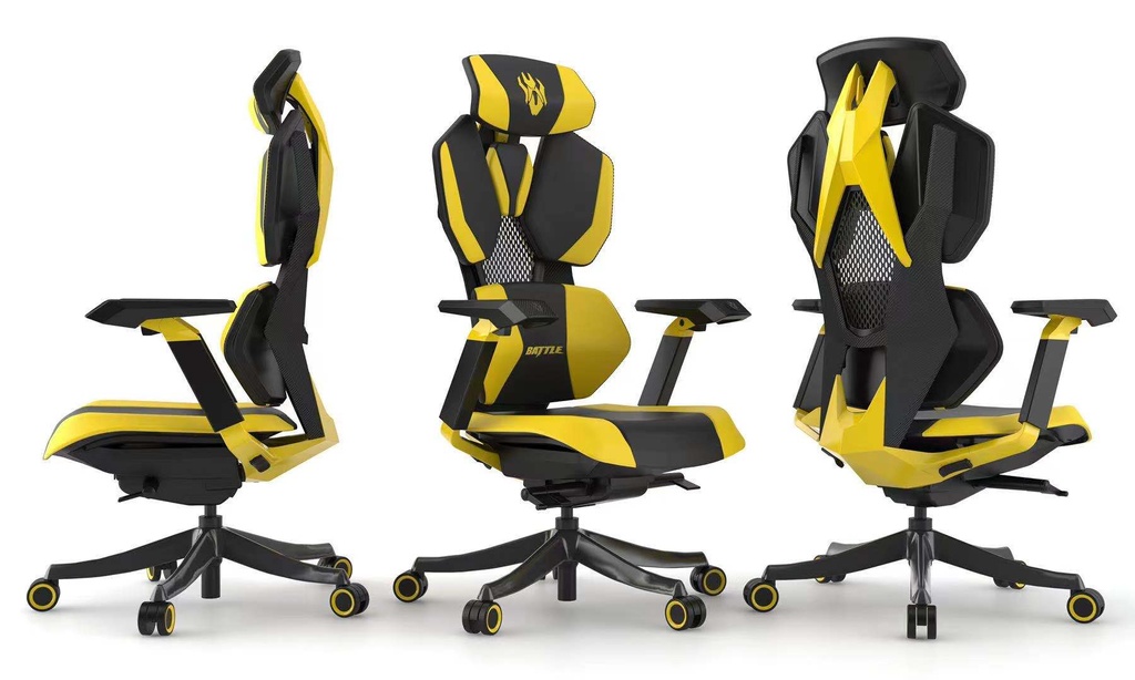 CHAISE DE JEU BATTLE GREY/JAUNE