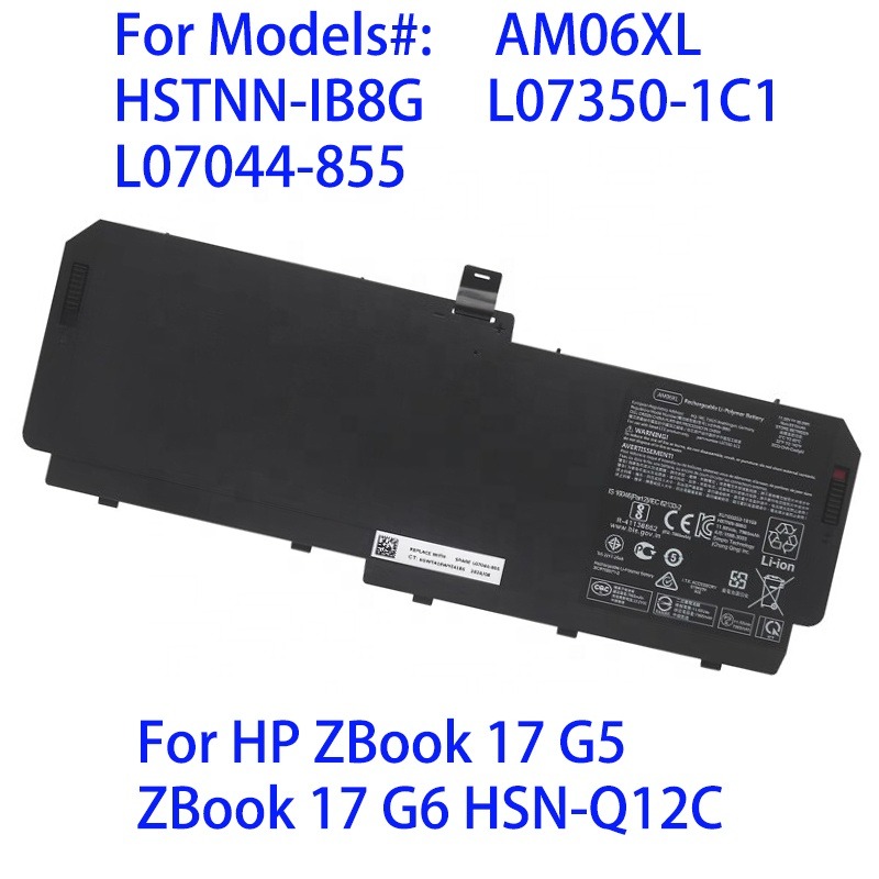 Batterie AM06XL HP ZBook 17 G5 ZBook 17 G6 HSN-Q12C 11.55V 95.9WH remplacements de batterie pour ordinateur portable
