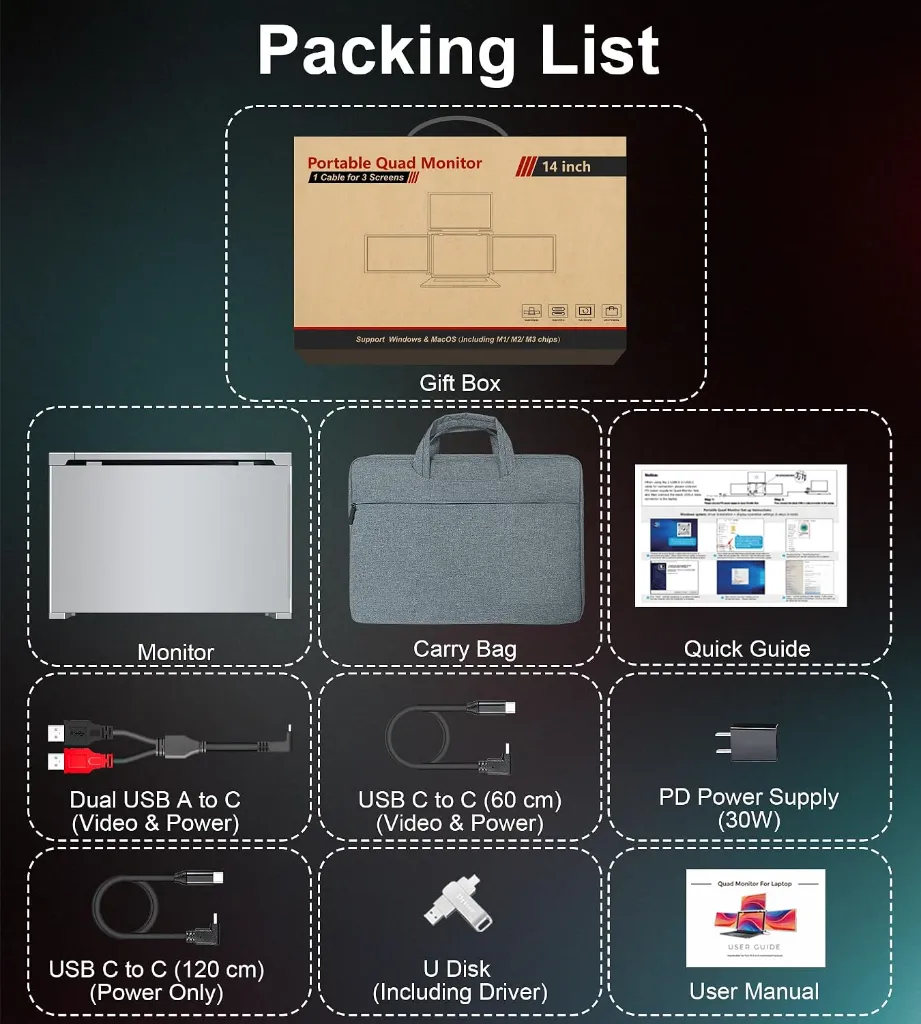 S888 PORTABLE TRIPLE MONITOR 14