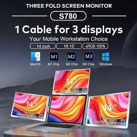 S780 – Quadruple Écran Portable 14″