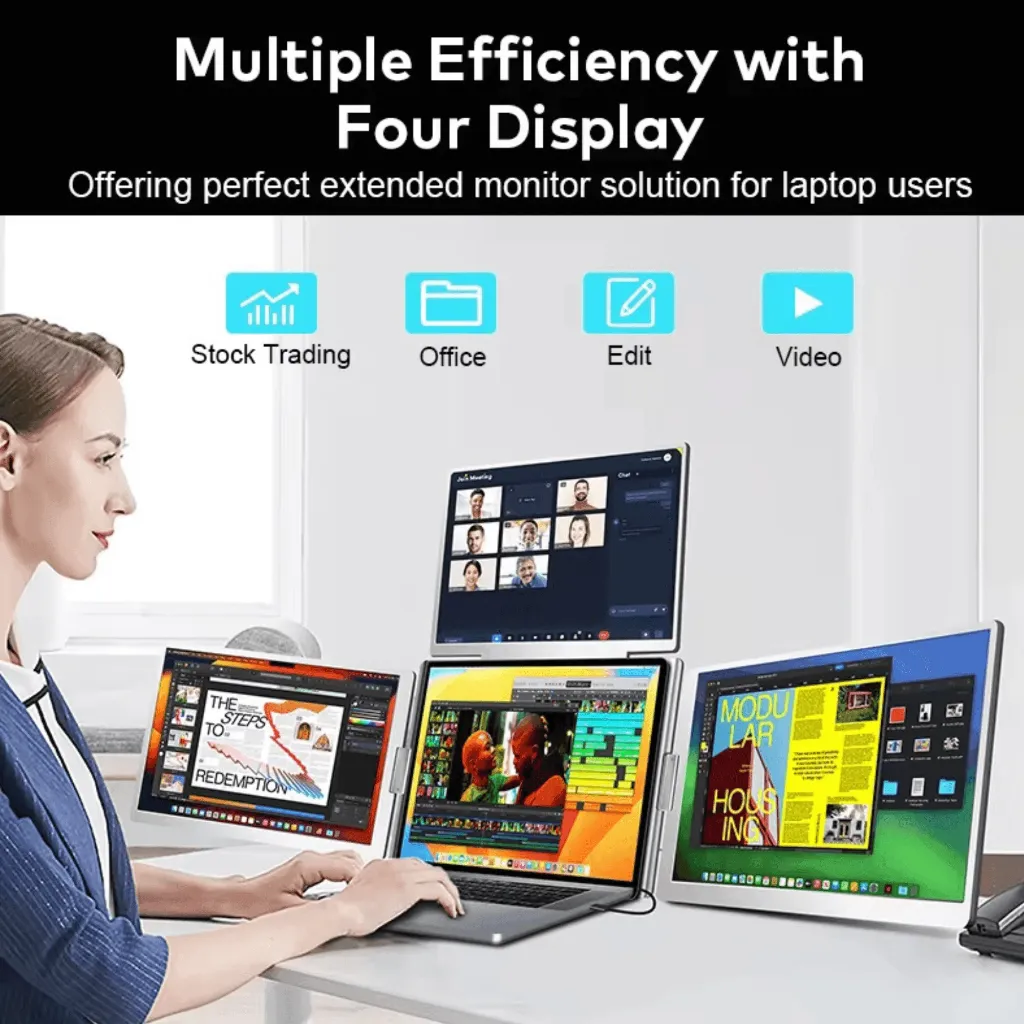 S780 – Quadruple Écran Portable 14″