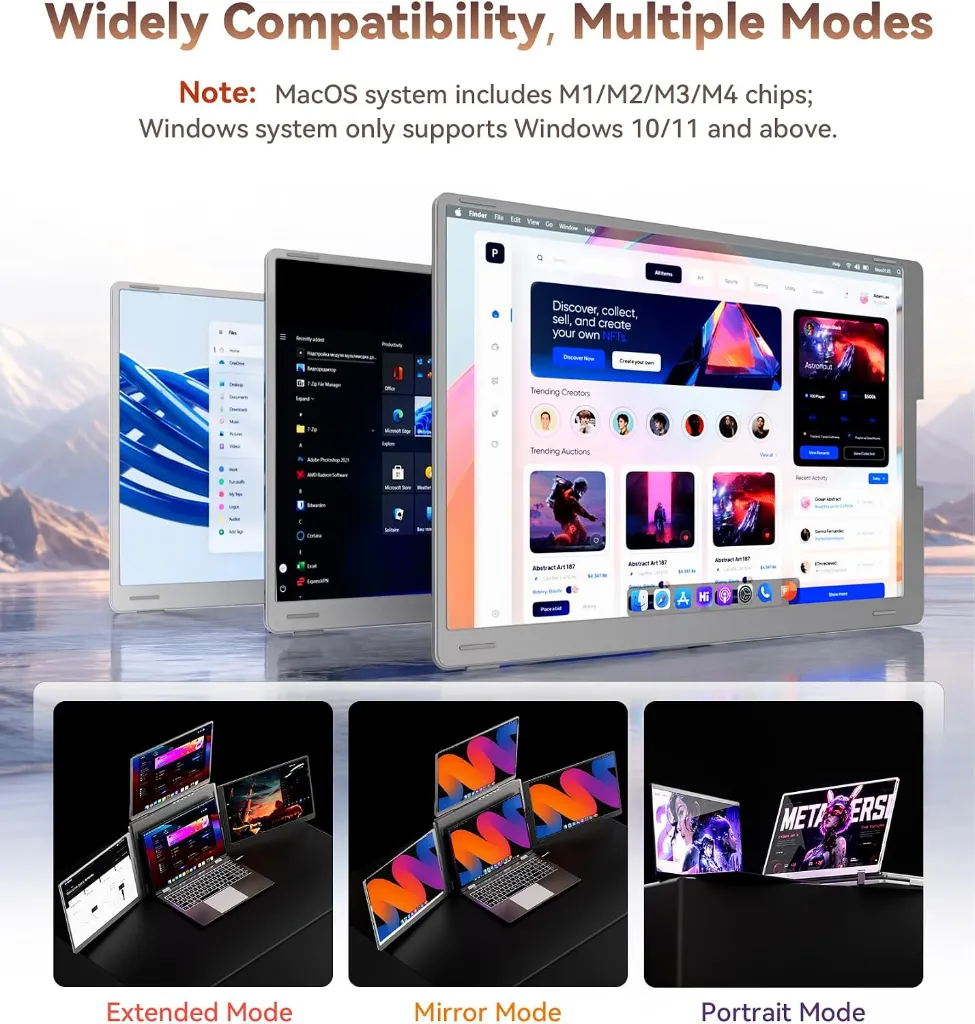 S780 – Quadruple Écran Portable 14″