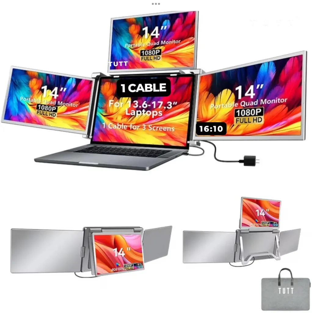 S780 – Quadruple Écran Portable 14″
