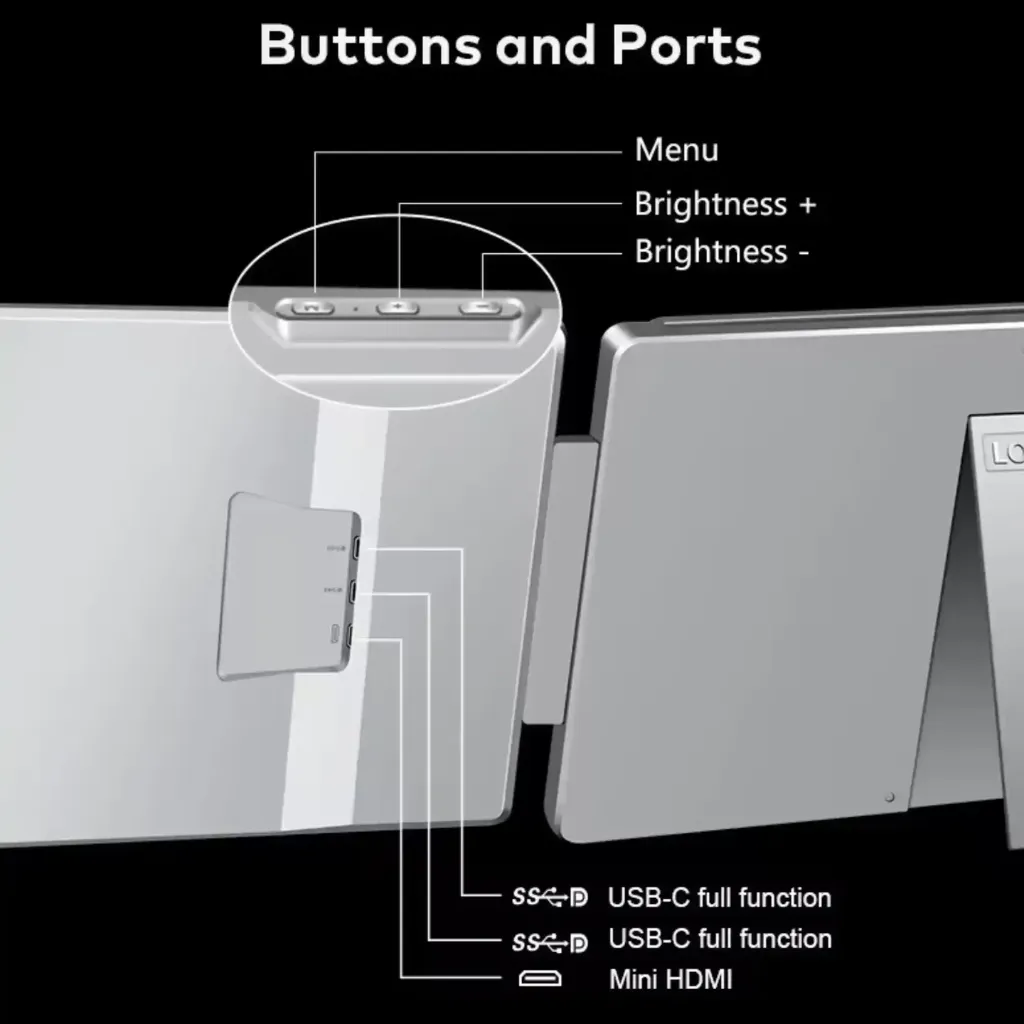 S10 PORTABLE DUAL SCREEN MONITOR 15.6
