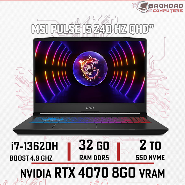 MSI PULSE 15 B13VGK (i7-13620H) 2To 32Go RTX4070