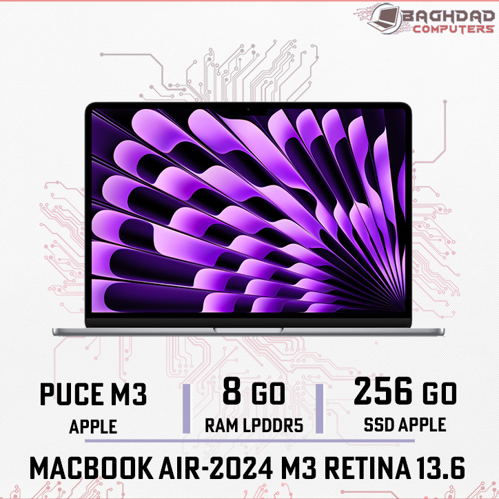 MACBOOK AIR 13.6 2024 M3 8Go 256Go (Argent)