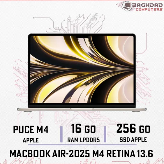 MACBOOK AIR 13.6 2025 M4 16Go 256Go (STARLIGHT) 