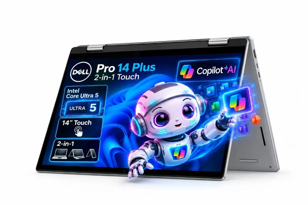 Dell Pro 14 Plus 2-in-1 Ultra 5 Gen2 16Go Ddr5 512Go Touch