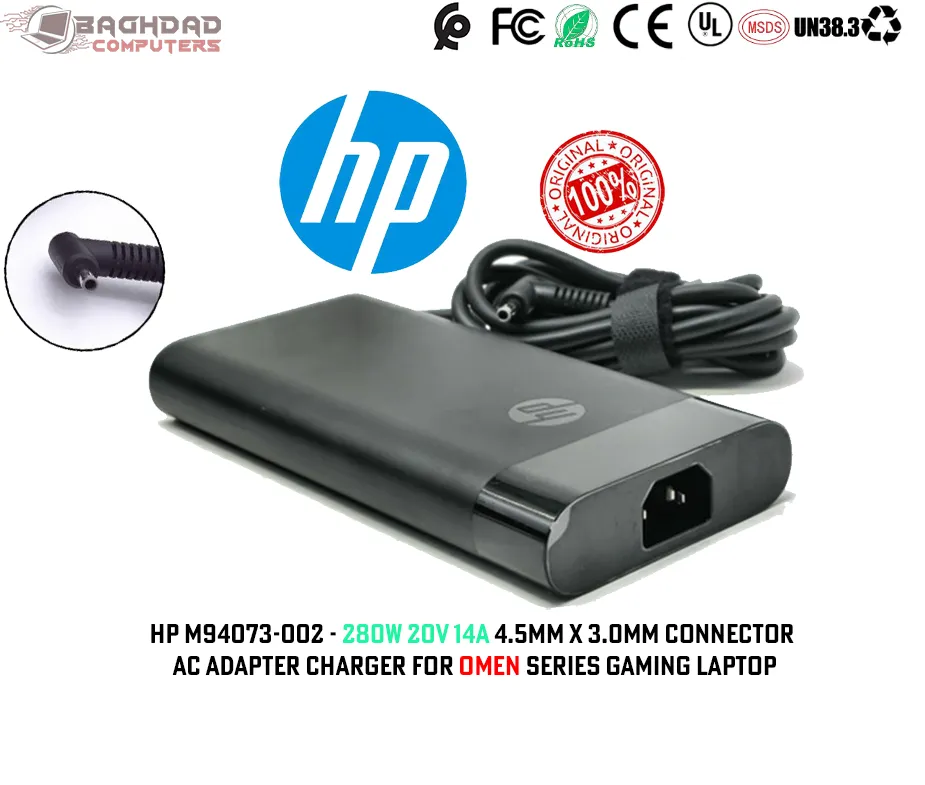 CHARGEUR HP 20V 14A 280W OMEN VICTUS ZBOOK GRIS 