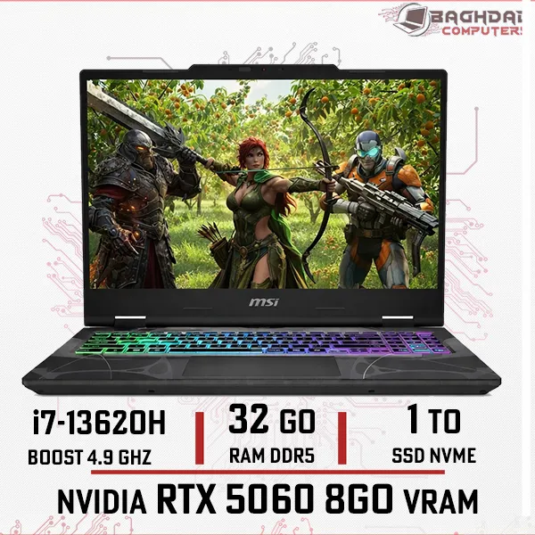 MSI CYBORG 15 B13WFKG (i7-13620H) 32Go DDR5 1000Go RTX 5060