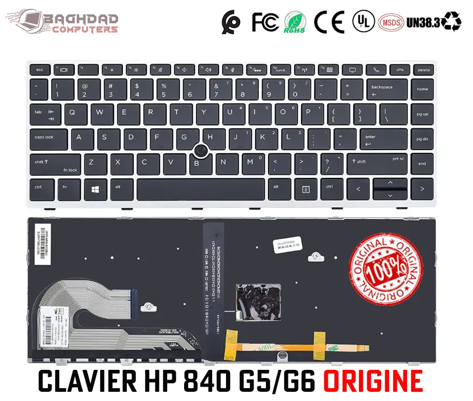 Clavier HP EliteBook 840 G5 G6 Rétroéclairage