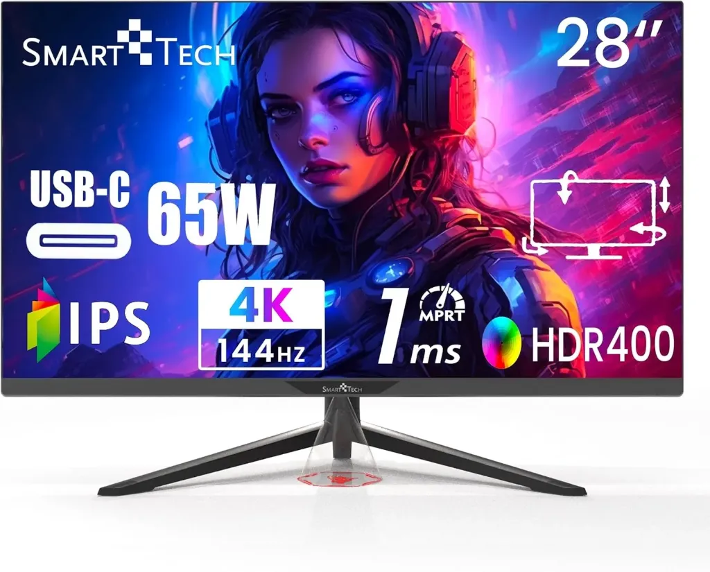  Smart Tech 28" 4K UHD Gaming 144Hz TYPE C IPS Panel
