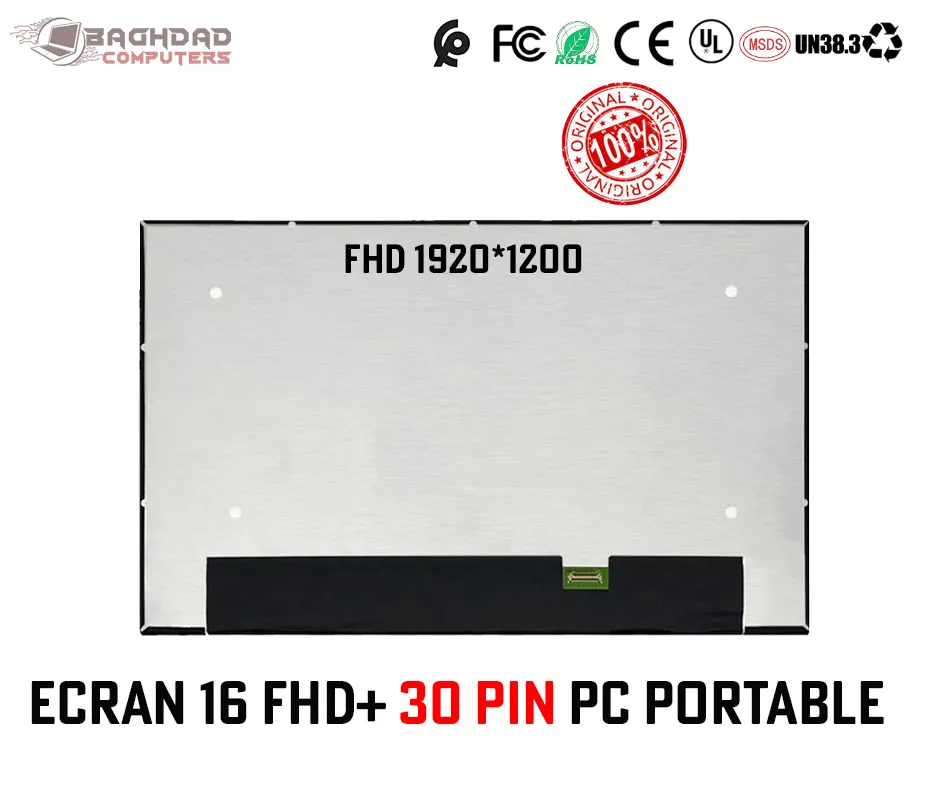 ECRAN 16.0 FHD+ 30Pin PC PORTABLE DELL-HP 1920*1200 