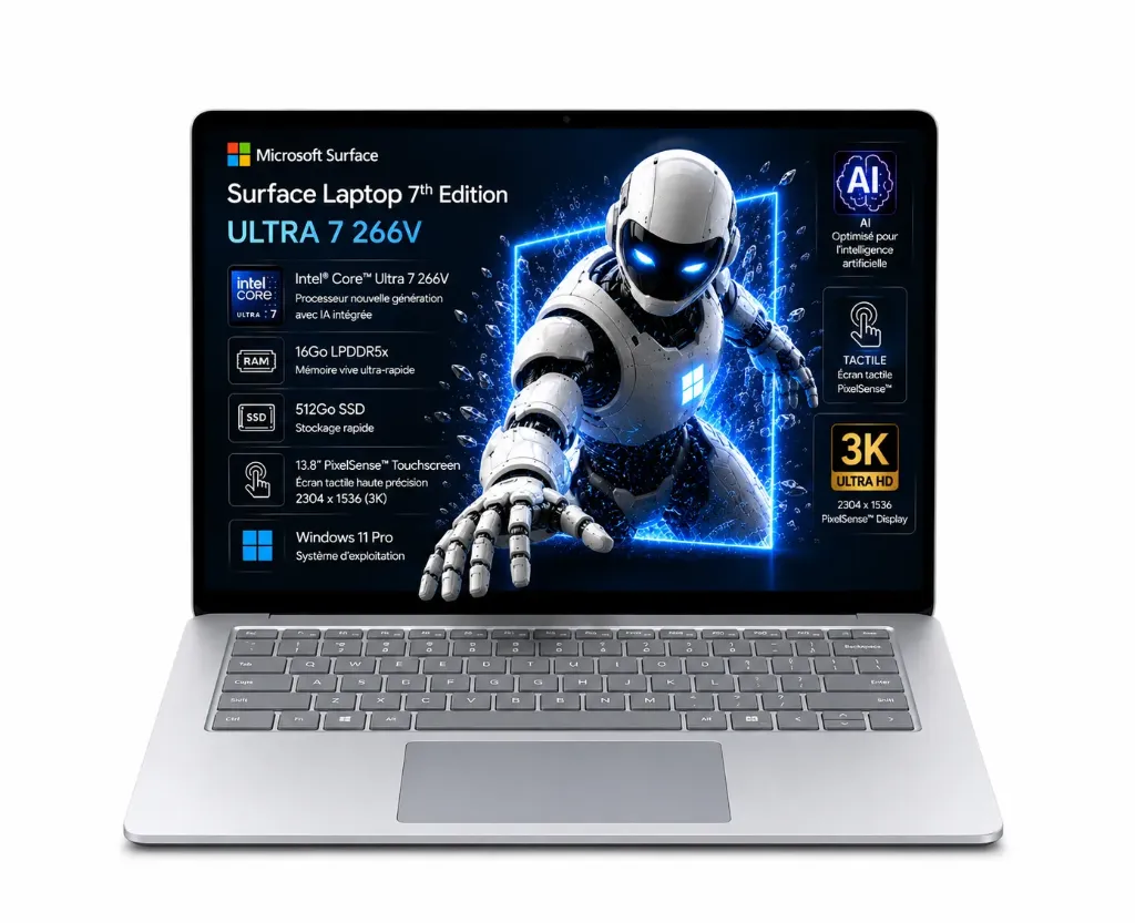 MICROSOFT SURFACE LAPTOP 7Th EDITION ULTRA 7 266V 16Go LPDDR5X 512Go