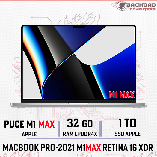 MacBook Pro M1 MAX 16.2" 32Go 1To (GRIS)  