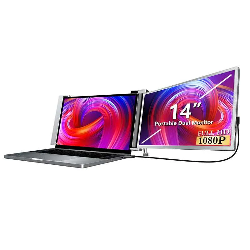 S14 PORTABLE DUAL SCREEN MONITOR 1080P FHD IPS LAPTOP SCREEN EXTENDER 