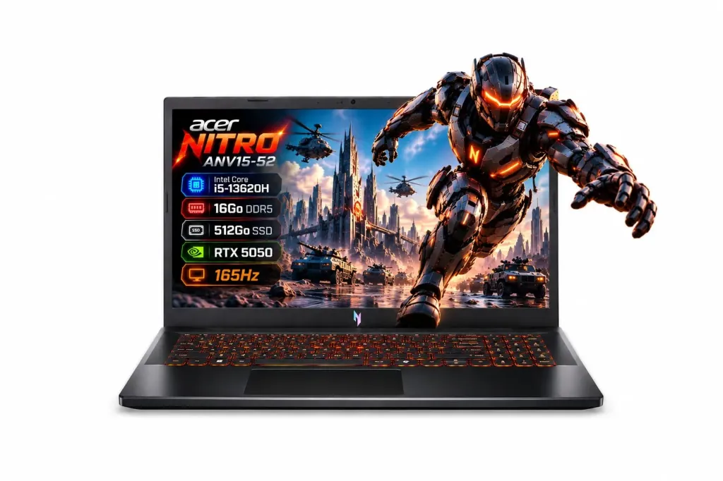 ACER NITRO ANV15-52 (i5-13620H) 16Go DDR5 512Go RTX 5050 165Hz 