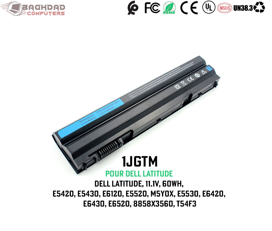 [BATTE6420] JGTM-Batterie Dell Latitude E5420, E5430, E6120, E5520, M5Y0X, E5530, E6420, E6420, E6430, E6520, 8858x3560, T54F3