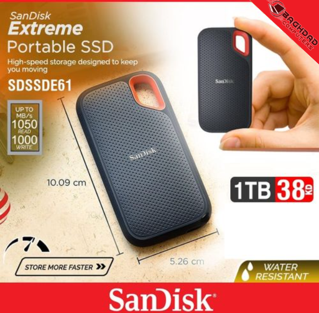 SanDisk-Disque dur externe E61,1 To USB 3.2, type-c